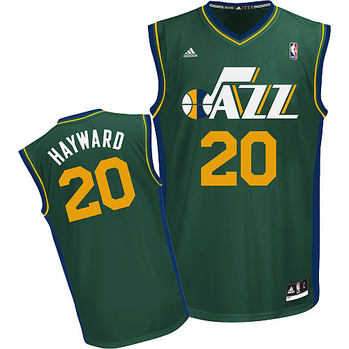  Utah Jazz 20 Gordon Hayward New Revolution 30 Swingman Alternate Green Jersey